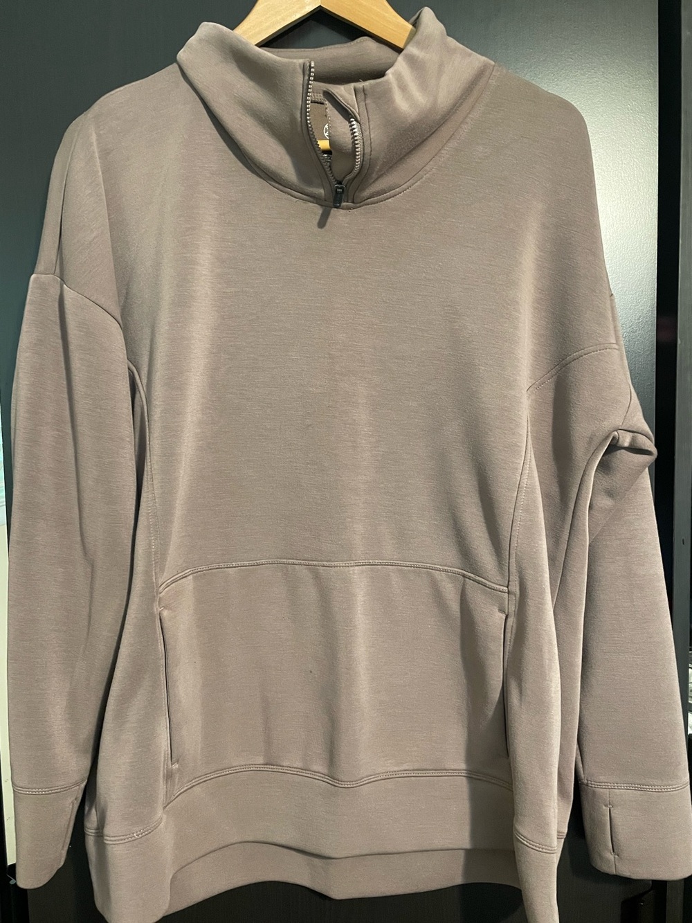 Gaiam - Quarter-Zip Pullover Sweatshirt in Mauve Taupe